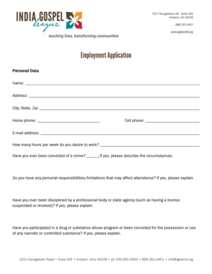 Employment Application Form