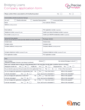 Bridging Loan Company Application Form