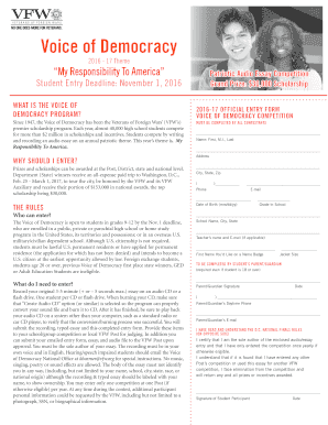 Voice of Democracy 2016-17 Entry Form