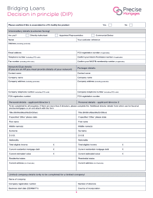 Bridging Loan Decision in Principle Form