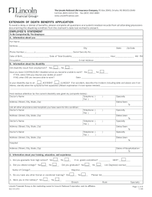 Extension of Death Benefits Application