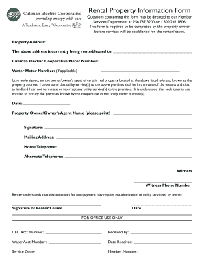 Rental Property Information Form