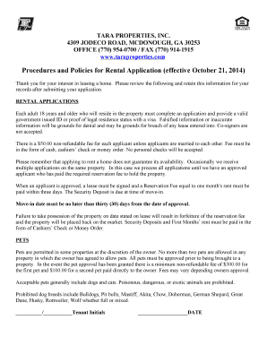 Tara Properties Rental Application