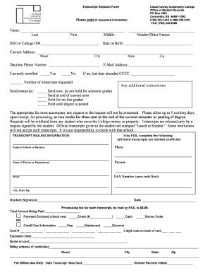 Transcript Request Form