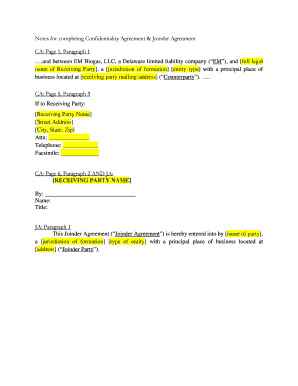 Confidentiality Agreement & Joinder Agreement