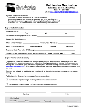 Petition for Graduation