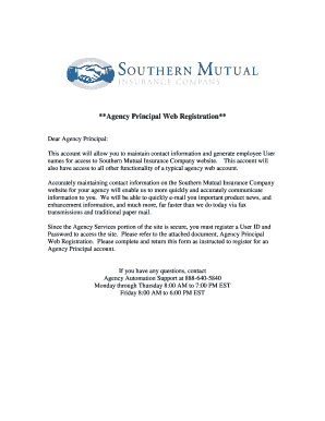 Agency Principal Web Registration Form