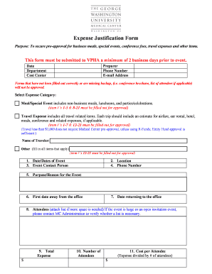 Expense Justification Form