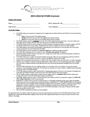 NJ STARS Student Contract