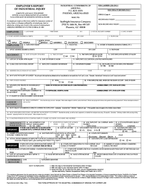 Arizona Industrial Injury Report Form