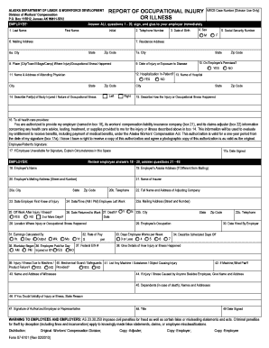 Alaska Report of Occupational Injury or Illness