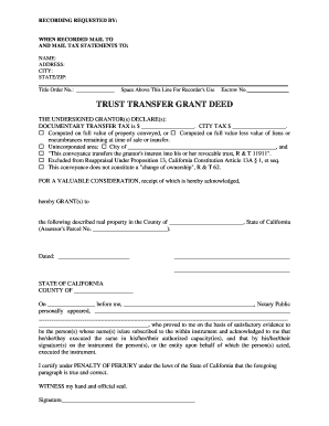 California Trust Transfer Grant Deed