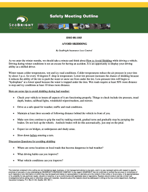 Safety Meeting Outline