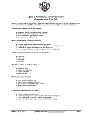 Communication Style Quiz