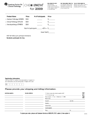 ASCP Mail Order Form
