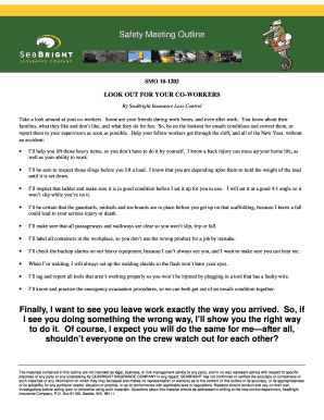 Safety Meeting Outline