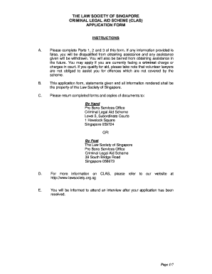 Criminal Legal Aid Scheme Application Form