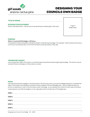 Girl Scouts Council Own Badge Design Guide