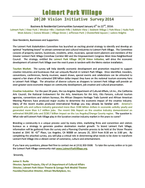 Leimert Park Village 20|20 Vision Initiative Survey