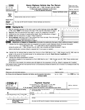 Form 2290 Heavy Highway Vehicle Use Tax Return