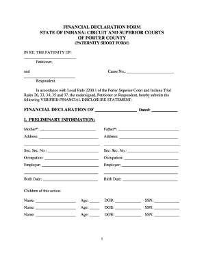 Financial Declaration Form