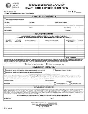 Health Care Expense Claim Form