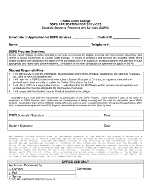 DSPS Application for Services