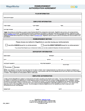 Reimbursement Authorization Agreement