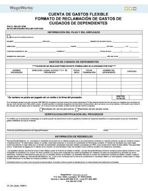 FORMATO DE RECLAMACIÓN DE GASTOS DE CUIDADOS DE DEPENDIENTES