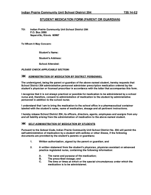 Student Medication Form