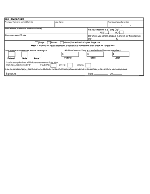IRS Form W-4 Employee Withholding Certificate