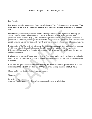 OFFICIAL REQUEST: ACTION REQUIRED