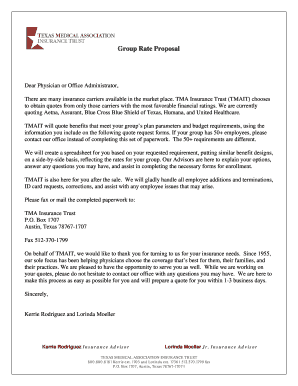 Group Rate Proposal Form