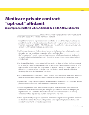 Medicare Private Contract Opt-Out Affidavit
