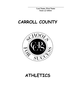 Carroll County Athletic Participation Health Exam Form