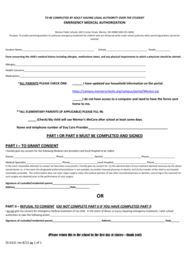 Emergency Medical Authorization Form