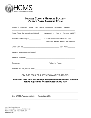 Harris County Medical Society Credit Card Payment Form