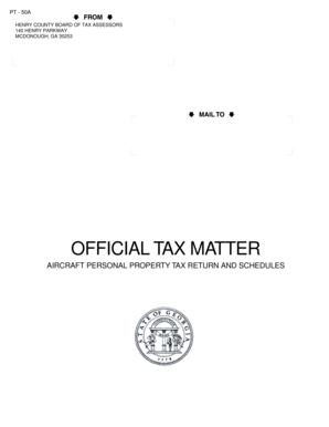 Georgia Aircraft Personal Property Tax Return