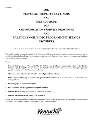 Kentucky Personal Property Tax Form 61A500