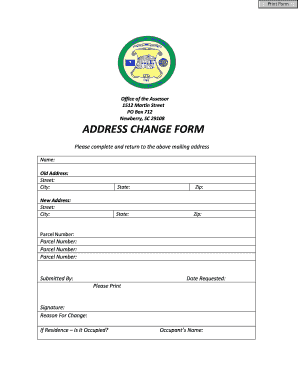 South Carolina Address Change Form