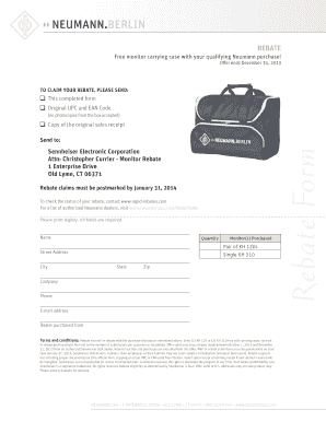 Neumann Monitor Rebate Form