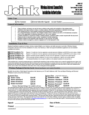 Joink Wireless Service Agreement