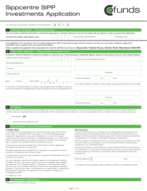 Sippcentre SIPP Investments Application