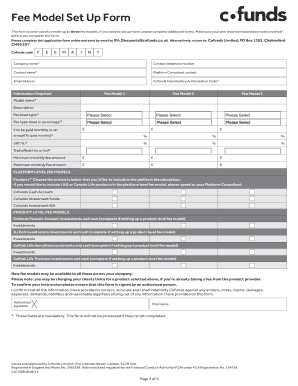 Fee Model Set Up Form