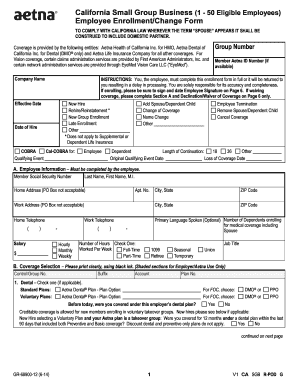 California Small Group Employee Enrollment Form