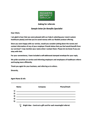 Referral Request Letter for Healthcare Benefits