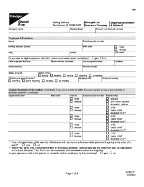 Principal Life Employee Enrollment Form