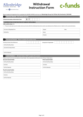 Withdrawal Instruction Form