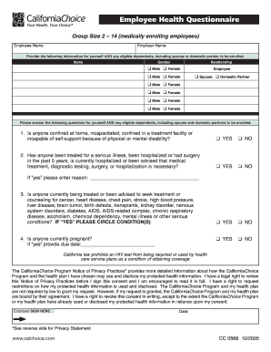 Employee Health Questionnaire