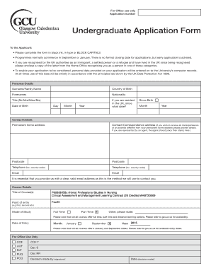 Undergraduate Application Form